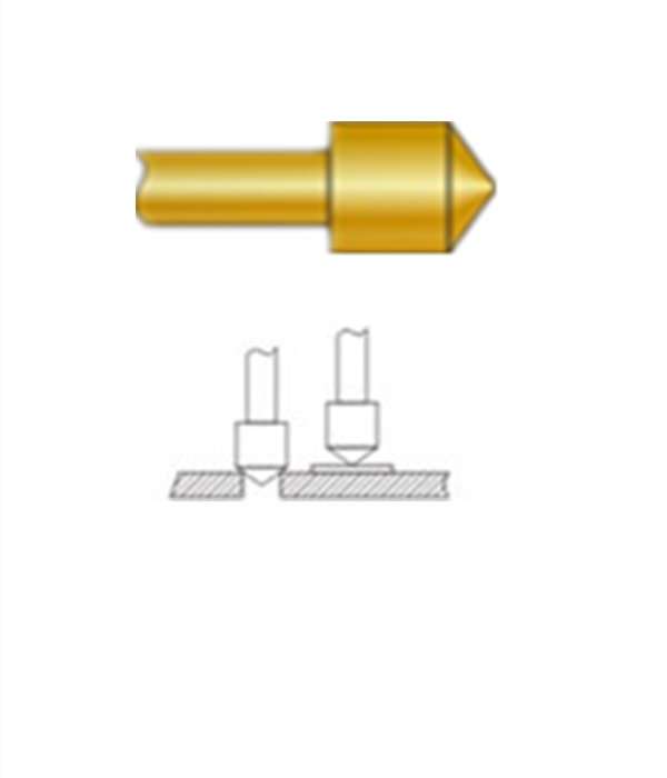 圓錐頭探針、探針用法圖、探針原理圖、測試探針圖片