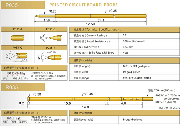 035測試探針規(guī)格、測試探針生產(chǎn)廠家