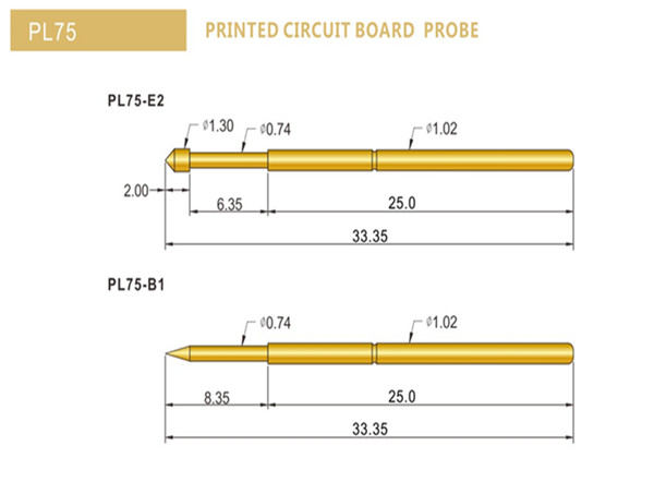 PL75測試探針規(guī)格型號、PL75探針選型